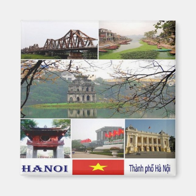 Íman zVN009 HANOI, Mosaico, Vietname, Ásia, frigorífico (Frente)