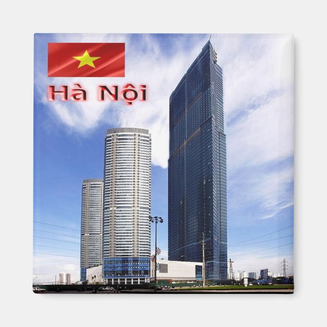Íman zVN010 HANOI, Vietnã, Torre Landmark, Cordilheira (Frente)
