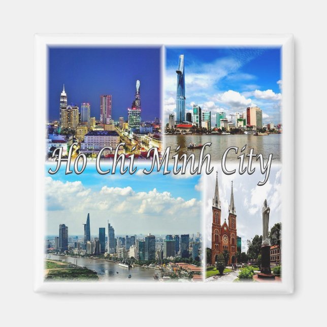Íman zVN013 HO CHI MINH City SAIGON, Mosaico, geladeira (Frente)