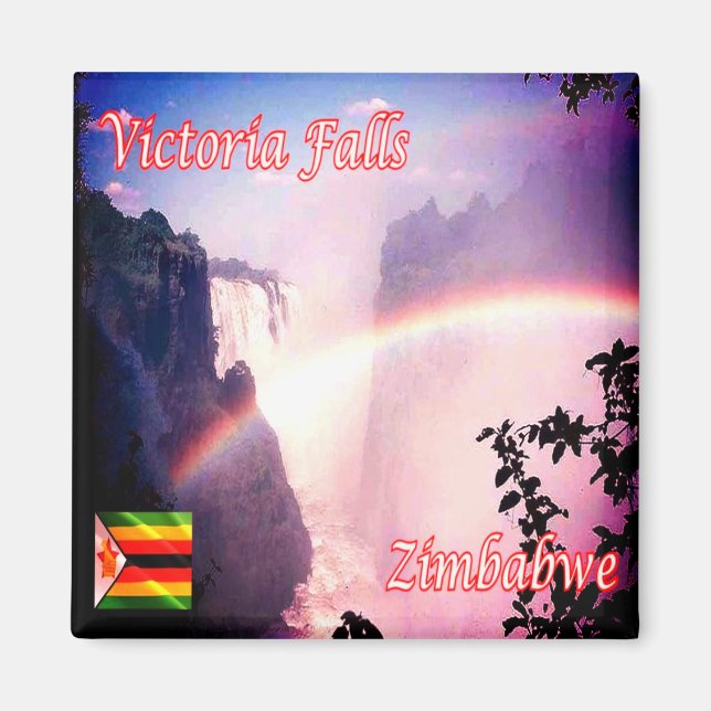 Íman ZW011 VICTORIA FALLS, Zimbábue, África, geladeira (Frente)