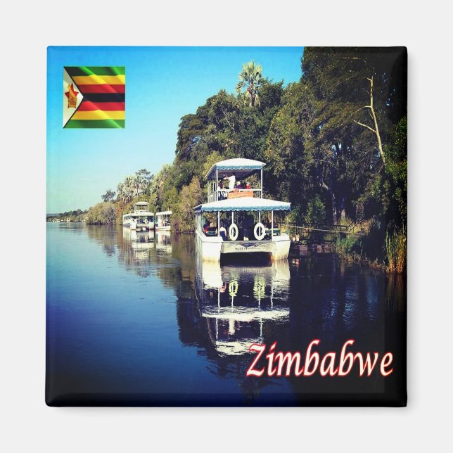 Íman ZW012 VICTORIA FALLS, Zimbábue, África, geladeira (Frente)