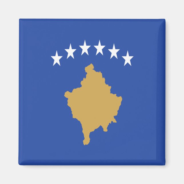 Íman zXK001 KOSOVAR FLAG KOSOVO, Europa, Imã de geladei (Frente)