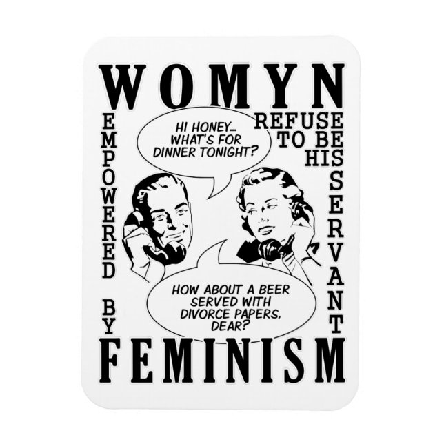 Ímanes humoristas feministas retrófeministas (Vertical)