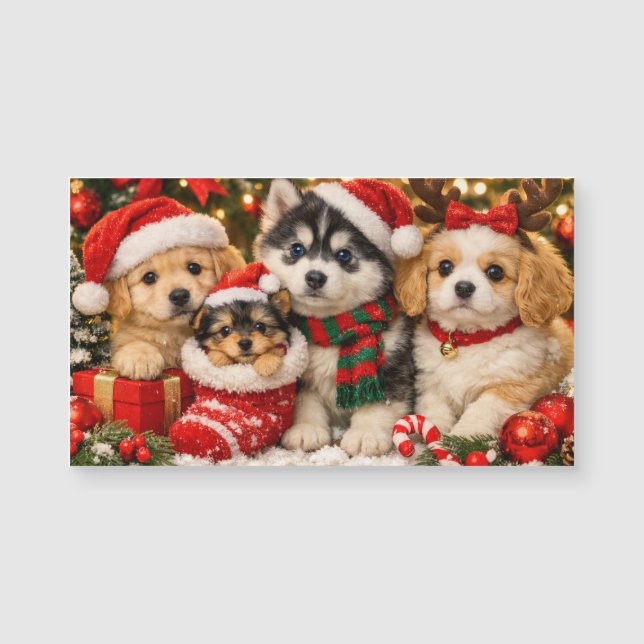 Ímãs de Filhotes de Natal (Frente)