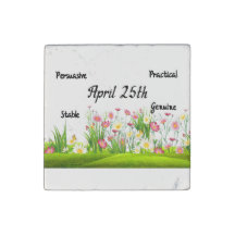 April 25 Birthdate Personalidade Marble Magnet