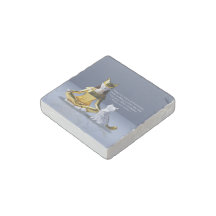Origami Gold Foil Yoga Meditando Mulher-Gato