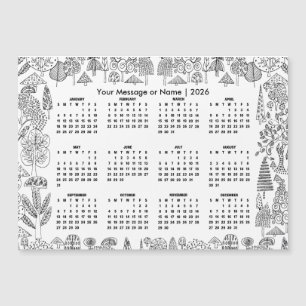 Ímãs Personalizados de Calendário 2026 de Árvores 