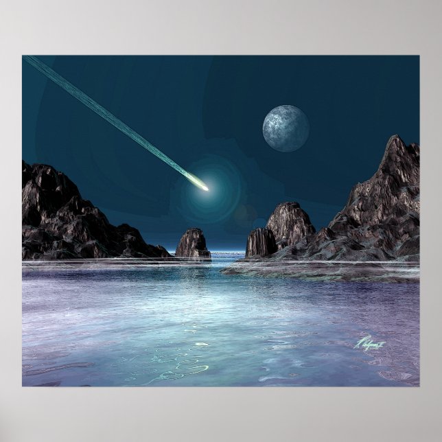 IMPACT Poster de Arte Espacial Retroativa Sci-Fi (Frente)