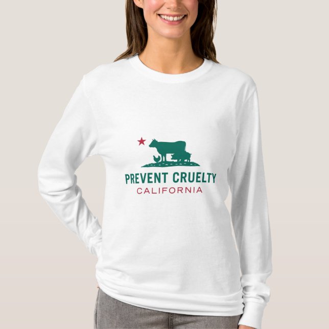 Impeça o t-shirt longo das mulheres de CA da (Frente)