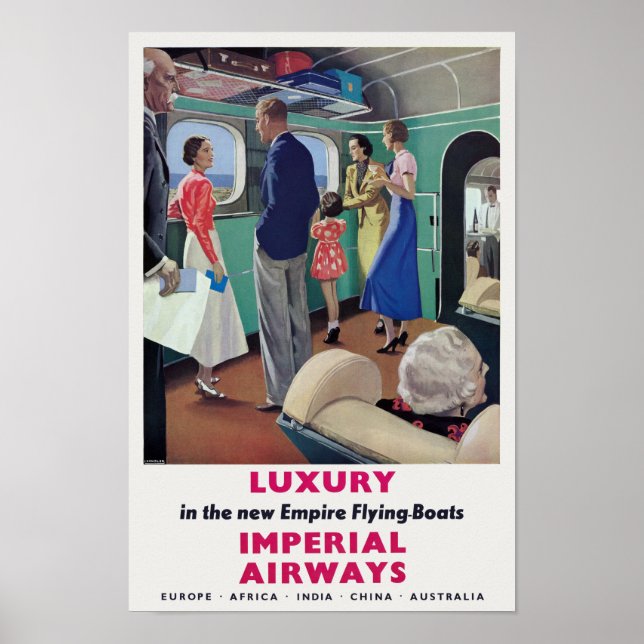 Imperial Airways Poster vintage 1936 (Frente)
