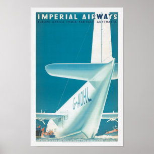 Imperial Airways UK Poster vintage 1939