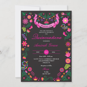 Império da Fiesta Mexicana Quinceañera Convite