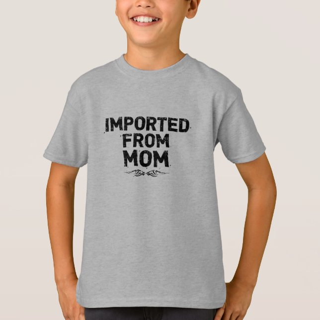 Importado da mamã (design preto) - a camisa do (Frente)