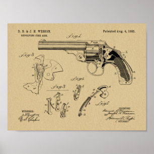 Impressão 1885 do desenho da arte da patente da