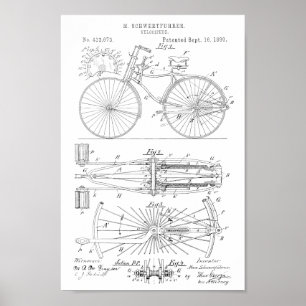 Impressão 1890 da arte da patente de design da