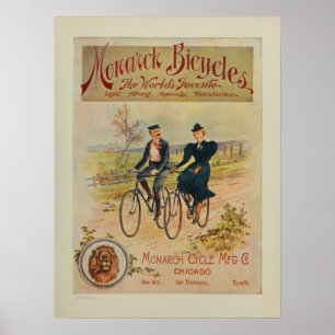 Impressão 1895 da arte do anúncio das bicicletas