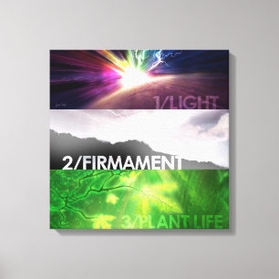 Impressão 18" das canvas dos dias 1-3 da criaçã