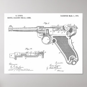 Impressão 1904 do desenho da arte da patente da