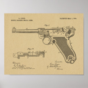 Impressão 1904 do desenho da arte da patente da