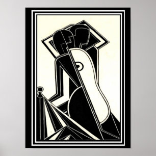 Impressão 1928 de Deco das figuras fêmeas" do