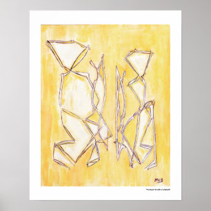 Impressão abstrato amarelo da decoração 16x20 d