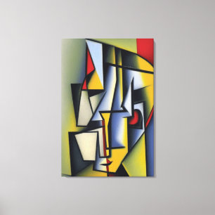 Impressão abstrato Cubist Portraje