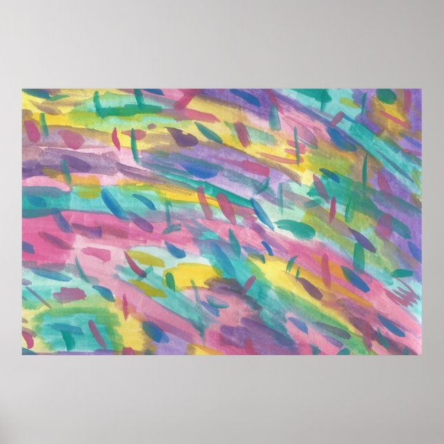 Impressão Abstrato de arte colorida (Frente)