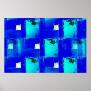 Impressão Abstrato de Arte Decorativa Poster Azul