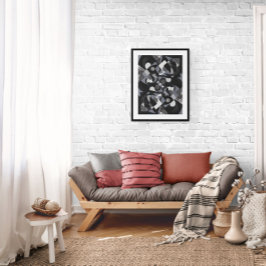 Impressão abstrato de arte, preto e branco