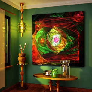 Impressão Abstrato de Canvas de Conexões Dinâmi