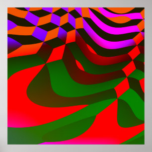 Impressão abstrato do Cubist dos blocos