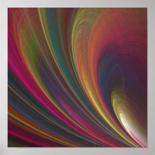 Impressão abstrato Rainbow Swirl