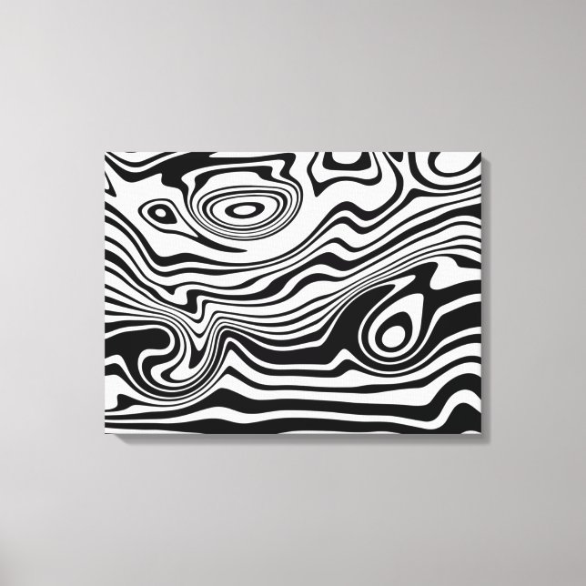 Impressão abstrato Wavy Strike White Canvas Pretas (Frente)