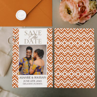 Impressão Africana com Foto de Casamento Save The