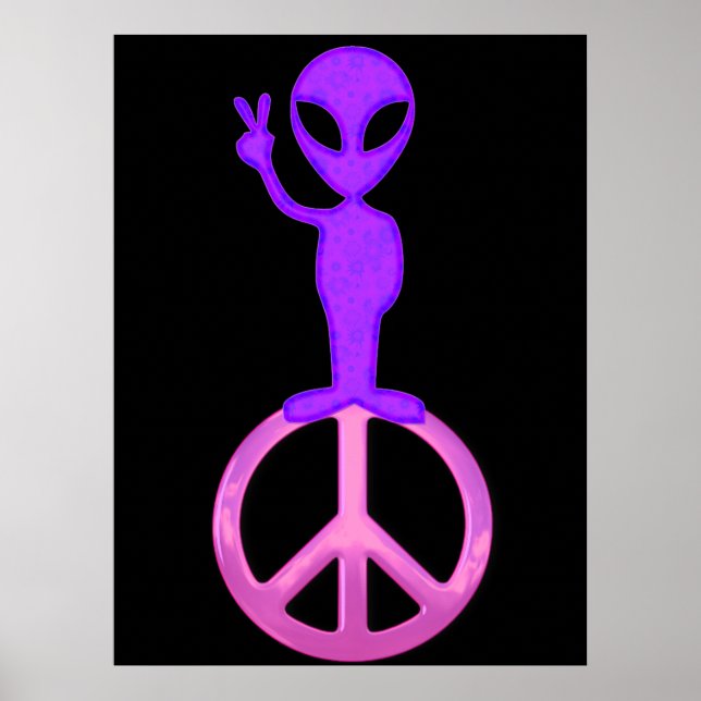 Impressão Alienígena da Poster de paz roxa (Frente)