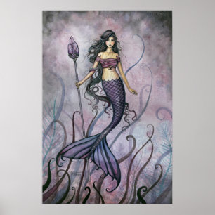 Impressão Amethyst do poster da sereia do mar por