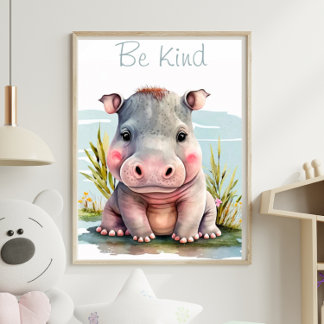Impressão Animal de Hippo, Bebê Cachorro