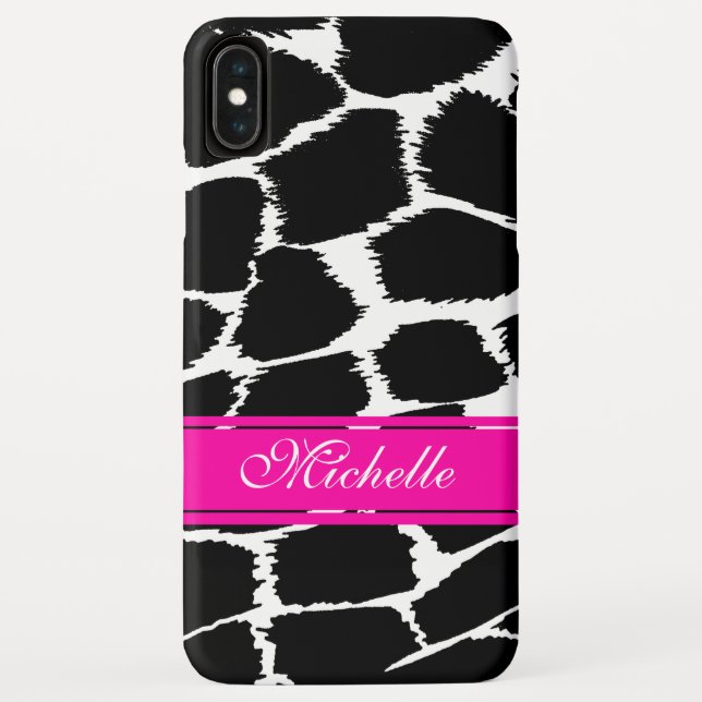 Impressão animal em preto, branco e rosa capas de  (Verso)