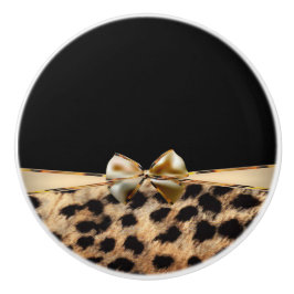 Impressão Animal Leopardo Onça Preto & Dourado