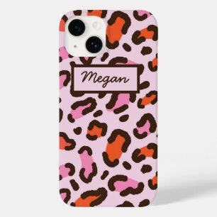Impressão Animal Leopardo Rosa e Laranja Personali