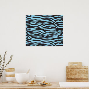 Impressão animal, listras da zebra - azul preto