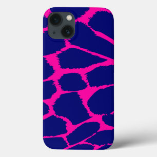 Impressão animal rosa-quente e azul