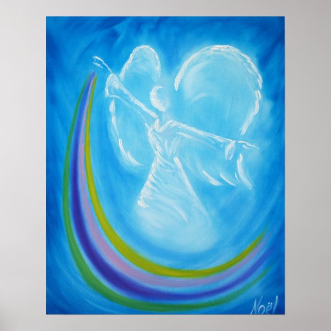 Impressão Anjo Arco-Íris Azul (Frente)