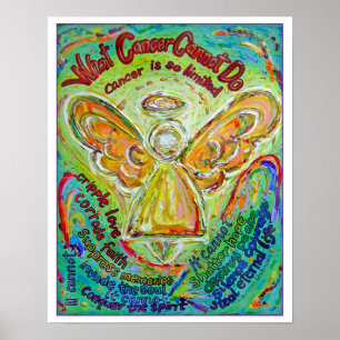 Impressão Anjo Cancer do Poster Arco-Íris (Borda