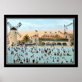Impressão Antiga da Praia de Miami