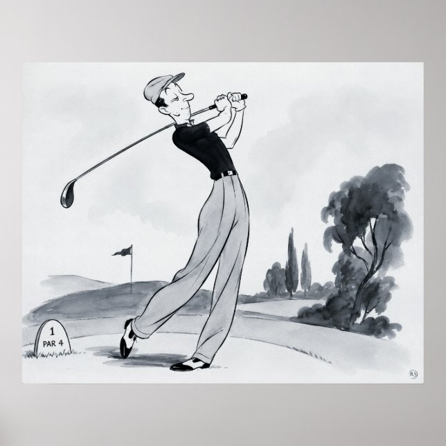 Impressão Arquivística de Golfista (Frente)
