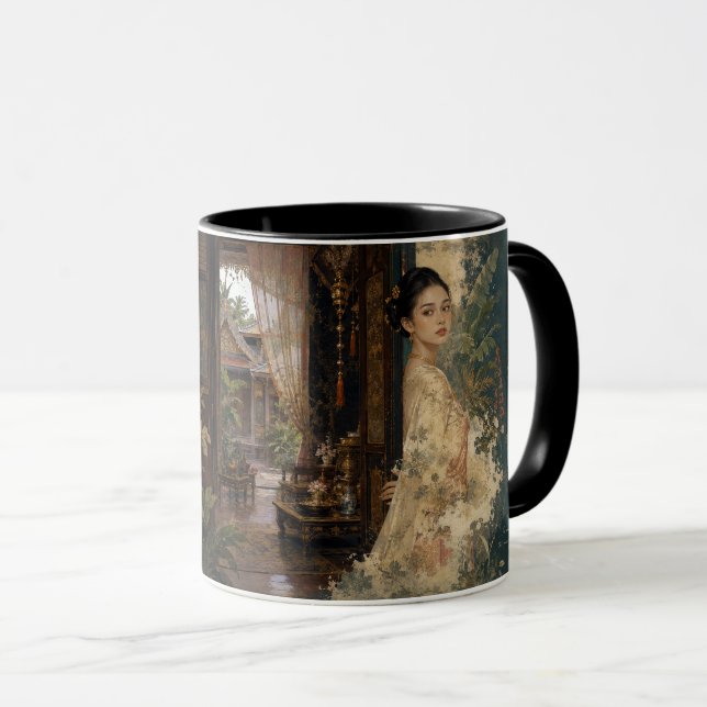 Impressão Artística de Caneca de Lótus do Palácio  (Frente Esquerda)