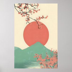 Impressão Artística de Flor de Cerejeira Japonesa 