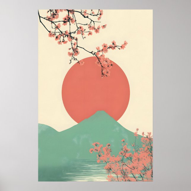 Impressão Artística de Flor de Cerejeira Japonesa  (Frente)