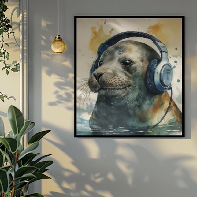 Impressão artística de fones de ouvido da fábrica  (Criador carregado)